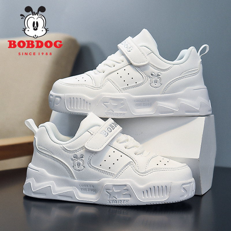 Babudou zapatos blancos para niños zapatos deportivos blancos para niños 2024 otoño e invierno nuevos zapatos para niñas zapatos para estudiantes de primaria