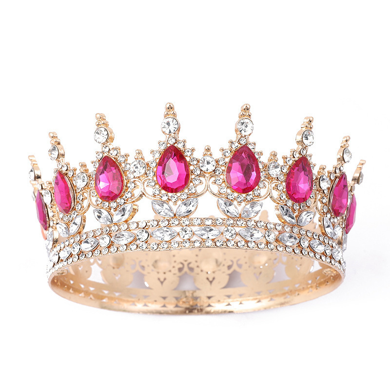 Gran princesa europea corona de novia de alta calidad corona barroca europea y americana joyas de cabello de lujo