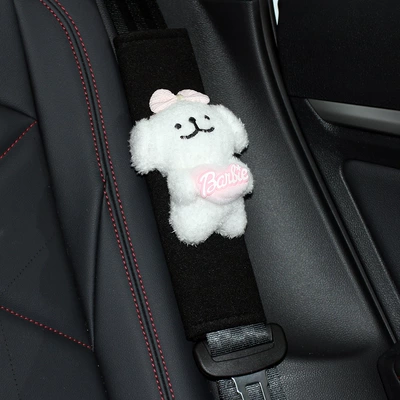 Sürətlər qutusu və əl tormozu başlıqları Women's Anti-wear Clothes Summer Cute - pink-knotted-white-dog-hug-pink-heart-black-velvet-shoulder-pads