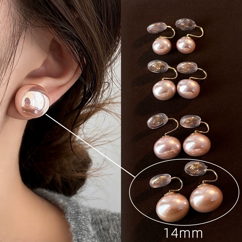 Earrings from pearl, small design ear clips, silver 925 sample