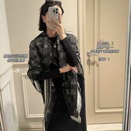 20693秋冬字母印花时尚潮流高级百搭女士绒围巾大方巾空调披肩