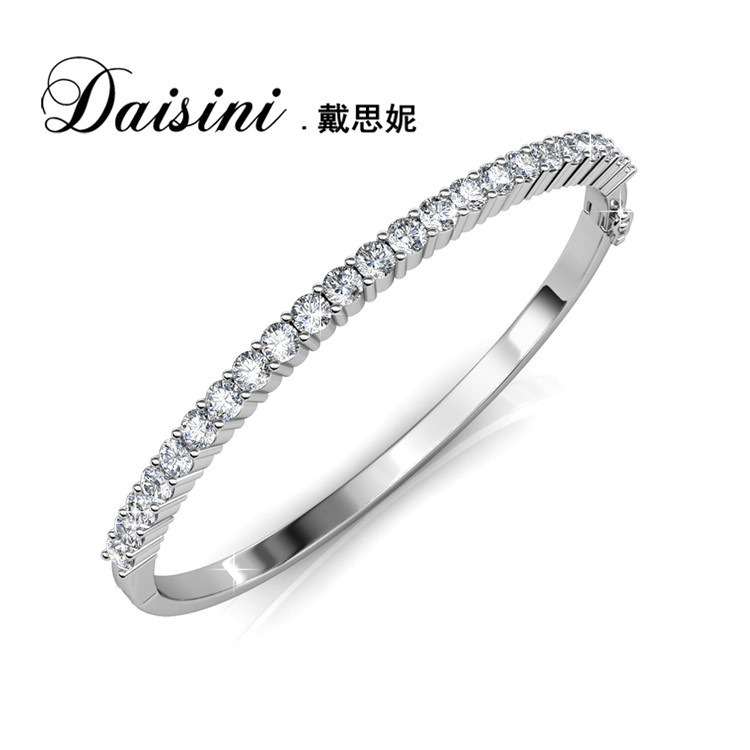 Luxurious Diamond-Encrusted Bracelet Using Swarovski Crystals ® Elemental Crystal Bracelet for Women, High-End Bracelet, 925 Meteor Shower.