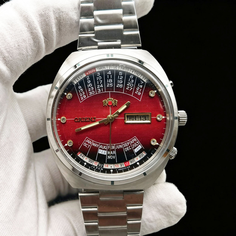 Japanese Imported Double Lion Perpetual Calendar Fully Automatic Mechanical Watch for Men with Rotating Large Dial and Multi-Function Luminous Wristwatch