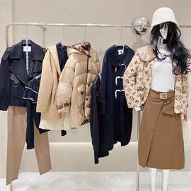 艾An琪23冬款中长款收腰保暖棉外套时尚休闲轻奢套装网红库存货源