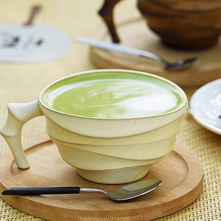 陶瓷杯 竹节创意设计 咖啡杯 牛奶杯 带手柄 喝茶泡茶 高颜值