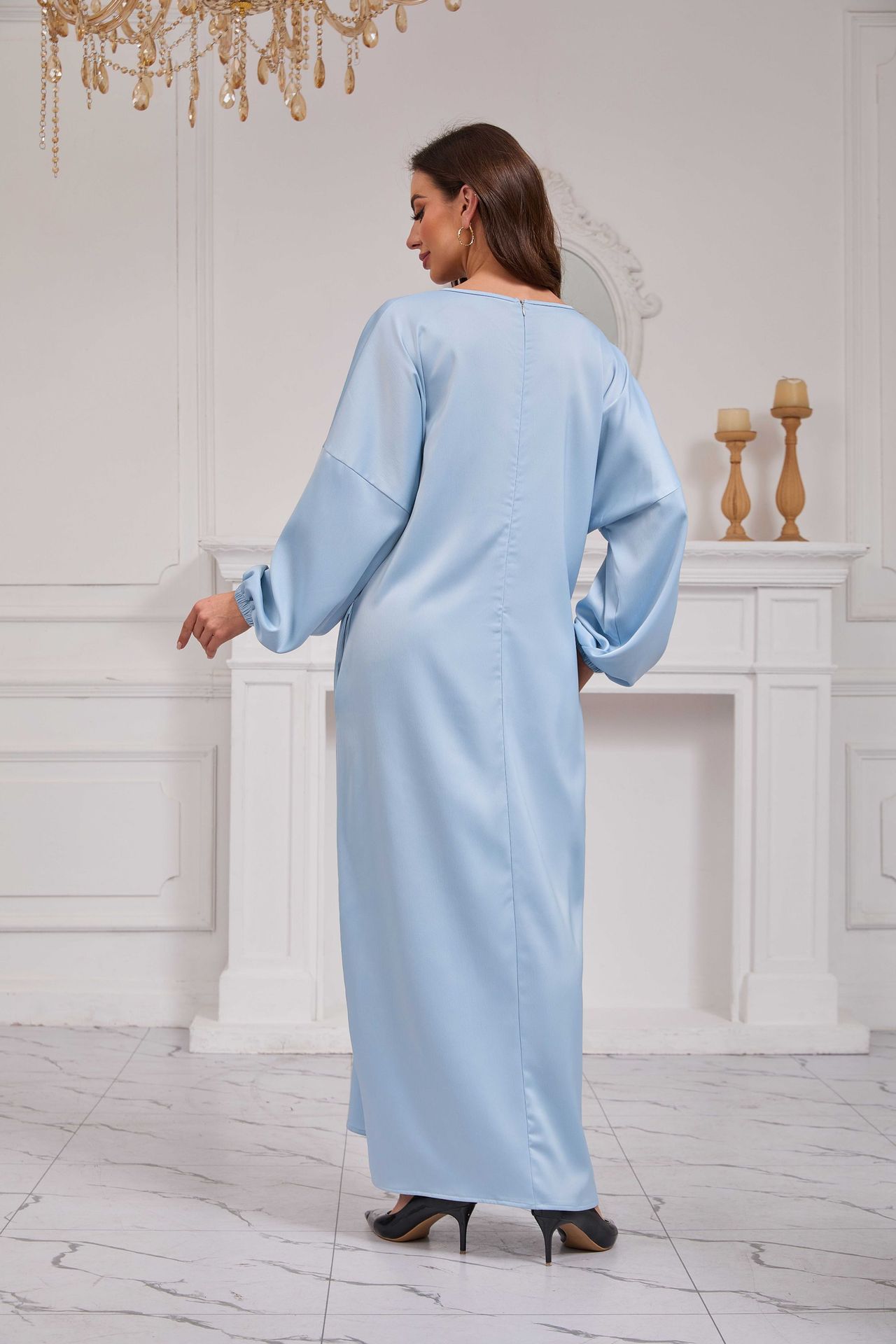 2025 Spring New Dubai Turkish Hijab Muslim Robe_voghion.com