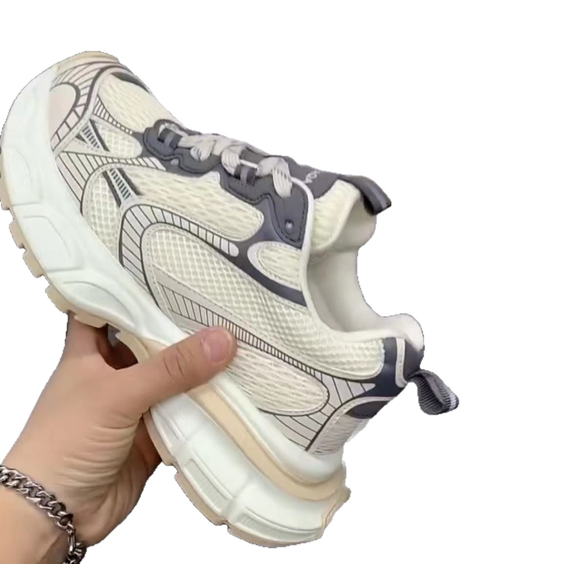 Zapatos de papá para mujeres otoño de 2025 nuevos zapatos de mujer retro ligero y grueso en la parte superior de la altura de los zapatos deportivos casuales de moda para mujeres