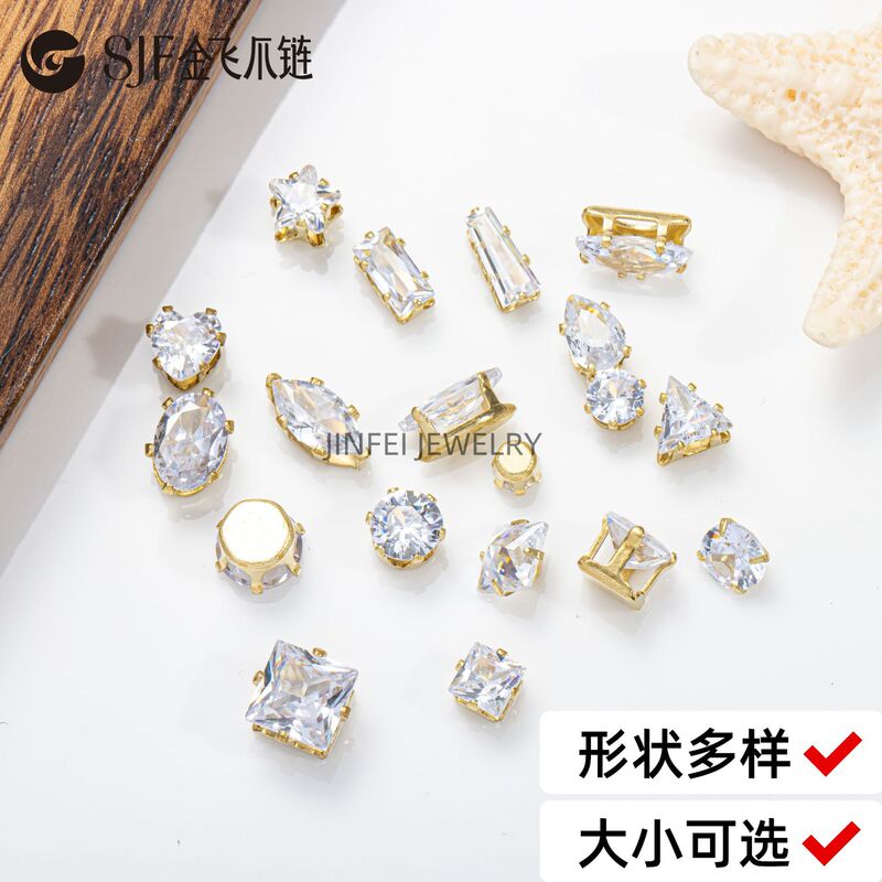 White zircon claw drill round square horse eye shape DIY clothing accessories wholesale handmade decorative accessories