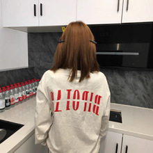 ��ʽ���ư׻�ɫ���޳���T��Ů�＾��ĸ����oversize������������