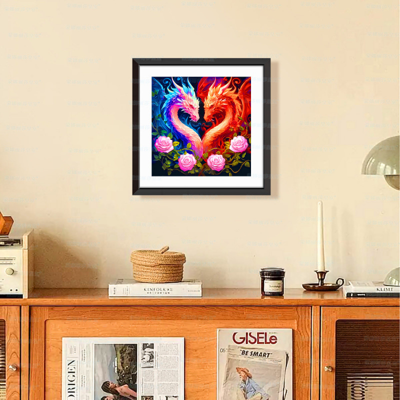 Mona Lisa Royal Crosspoint Concentric Dragon nuevo estilo moderno simple amor bendición sala de estar frontal bordado a mano image 3