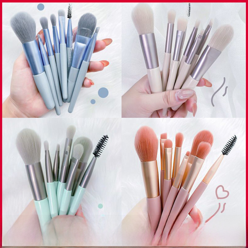 Special price 8 mini makeup brush set portable soft hair eye shadow brush beginners full set of beauty tools in stock
