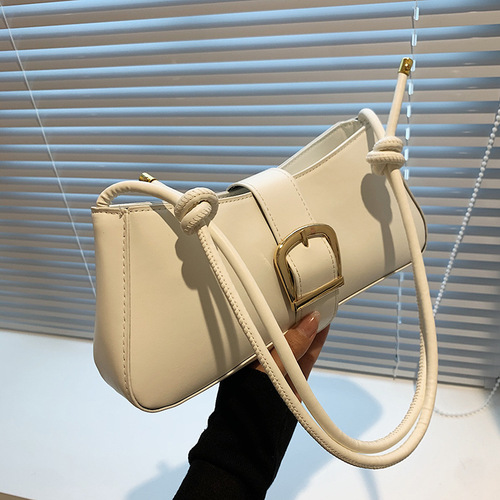 Trendy texture fashion bag for women  new personality fashion ins simple solid color crossbody shoulder armpit bag