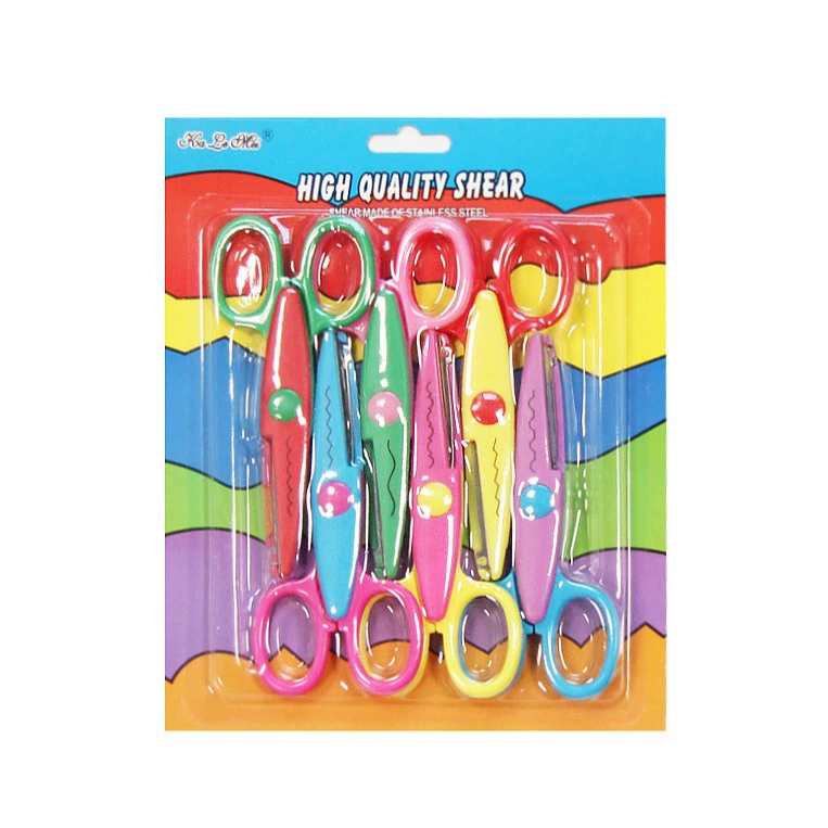 Набор из 6 предметов, детские ножницы для резки бумаги, художественные кружевные ножницы, DIY волнистые пластиковые ручные ножницы, 160 г