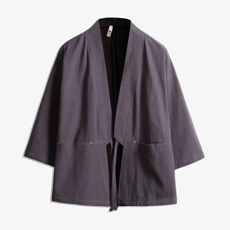 跨境中国风汉服开衫外套男士大码宽松道袍古风禅服夏季防晒服上衣
