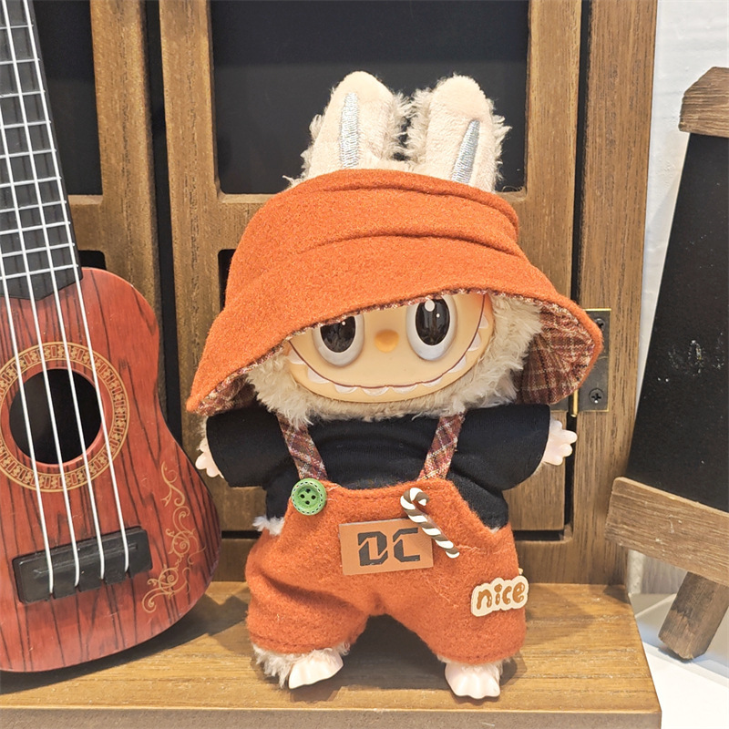 Labubu ベビー服ビニールラブブ 17 センチメートル人形かわいいドレスアップカジュアルスーツスカートぬいぐるみ服|undefined