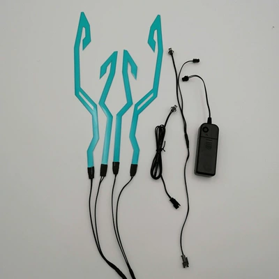 Motorcycle Safety Supplies Luminous Strip Internet Celebrity Helmet - ice-blue-usb-charging