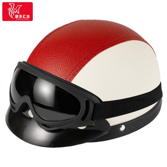 New helmet electric battery car helmet gray men's and women's autumn and winter warm half helmet four seasons universal cute protection
