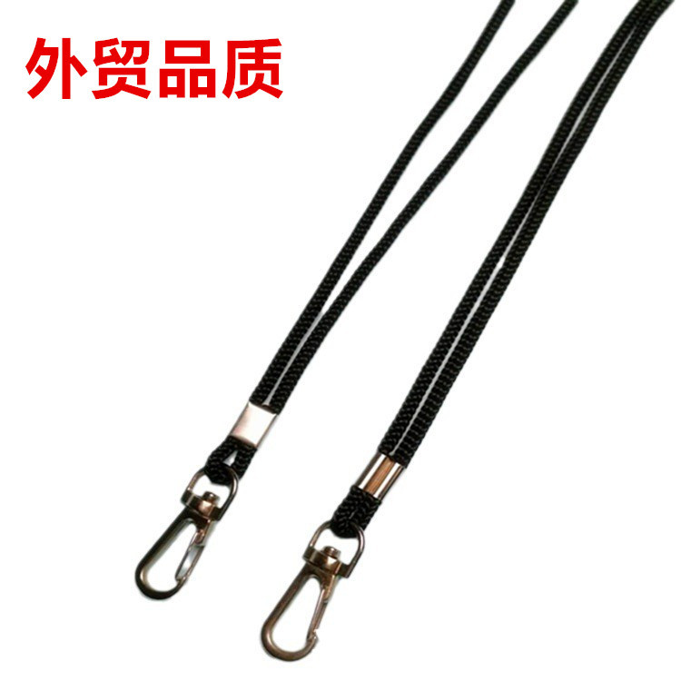 卡包手机壳工作证校园卡厂牌黑色丙纶金属长挂脖绳挂链吊绳