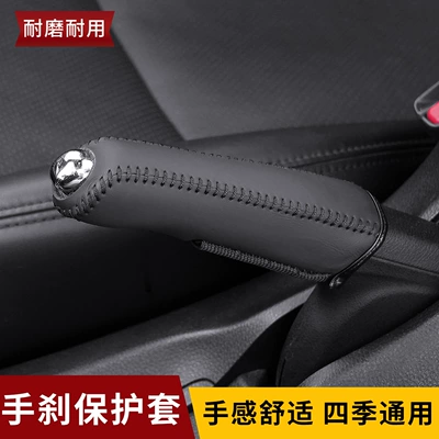 Genuine Leather Hand-Sewn Car Gear: Sürətlər qutusu və əl tormozu başlıqları