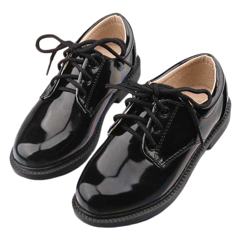 Zapatos para niños negro británico guapo ropa formal coro zapatos de estudiante niños zapatos de cuero de rendimiento medio y grandes niños pasarela mostrar Zapatos de vestir