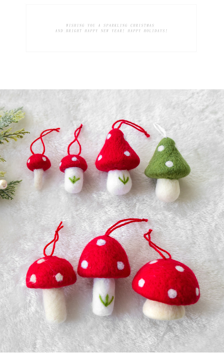 Holiday, Daily Occasion Christmas Simple Style Mushroom Holiday Daily Hanging Ornaments Decorative Props