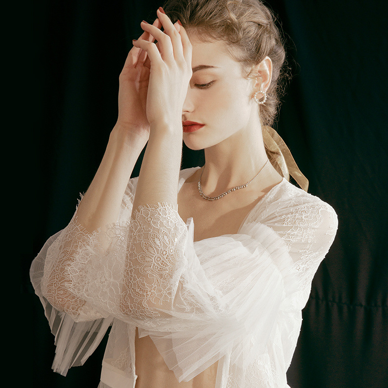 Miss Pineapple Foshan City Moment Clothing Co., Ltd. Pajamas Women's White Lace Mid-Length Home Pajamas