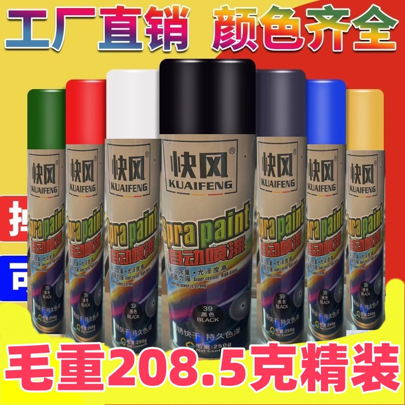 自动喷漆手摇喷漆金属防锈家具木器漆汽车涂鸦墙面黑白色油漆小瓶