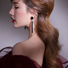 South Korean fashionable goods, silver needle, long retro metal earrings from pearl, silver 925 sample