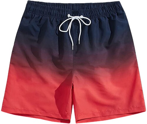 Summer Style 3D Digital Print Gradient Men's Casual Beach Shorts Four-way Stretch Shorts for Outerwear