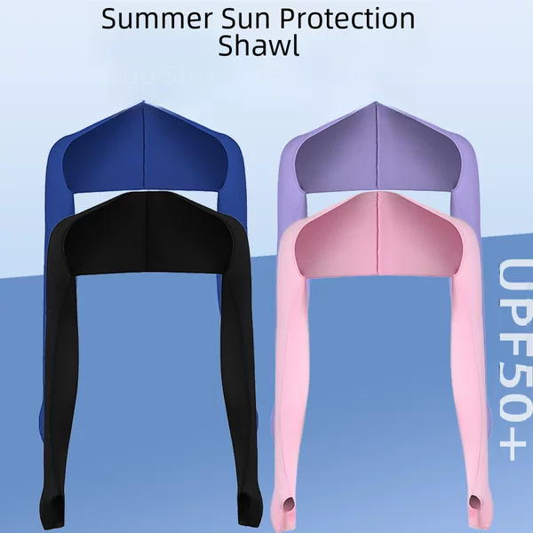 Cross-border New Sunscreen Shawl Summer Sports Outdoor Shawl Sleeve Integrated Golf Sunscreen Ice Silk Shawl