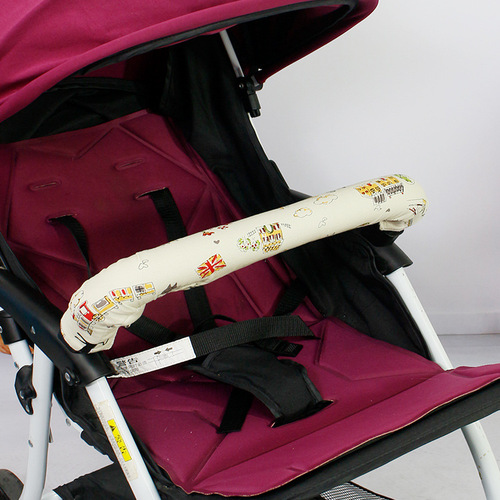 [Pack of Two] Pure Cotton Fine-grained Canvas Stroller Arm Cover Stroller Handle Protector, Breathable and Mildew Resistant