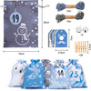 Cross border Amazon Christmas Satin Gift Bags suit Drawstring Beam port candy Bag 24 calendar Countdown Hanging bag