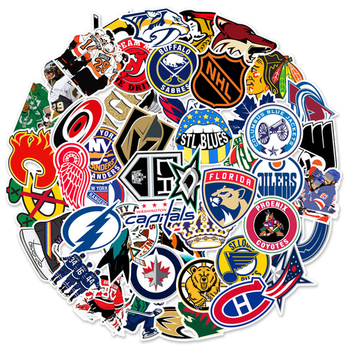 50 sheets of ice hockey graffiti stickers motorcycle skateboard mobile phone water bottle decorative stickers waterproof wholesale