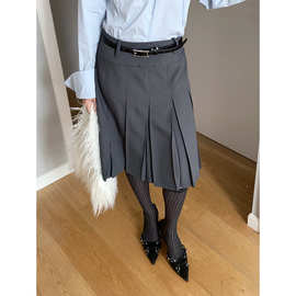 桃乐丝服饰 韩国纯欲千禧百搭百褶裙复古百搭两面可穿半身裙中裙