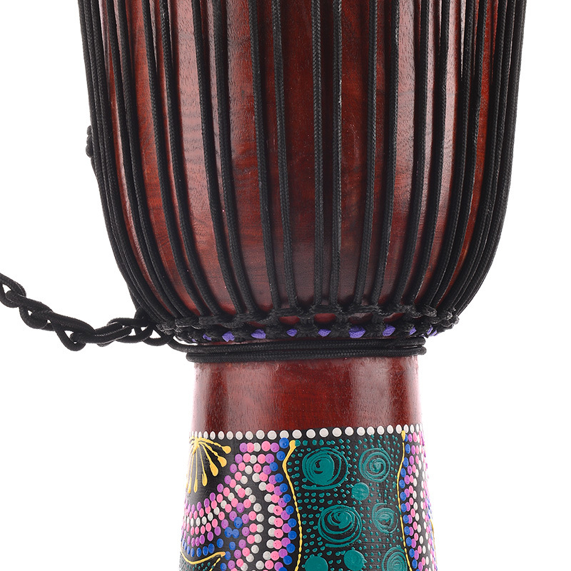 Tambor africano profesional 12 pulgadas adulto principiante Lijiang tambor de mano piel de cabra madera entera hueca núcleo de melocotón madera tambor de mano importado
