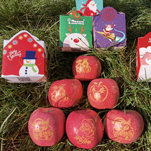 平安果印字苹果圣诞节平安夜新鲜栖霞红富士苹果 烟台红富士礼盒