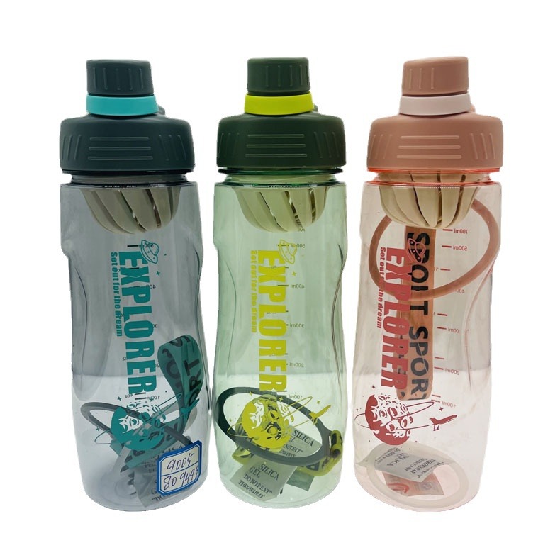 Weilong 9005 nuevo espacio taza con colador taza de agua doble giro boca cubierta deportes taza de agua vitalidad Yuan gas taza de plástico