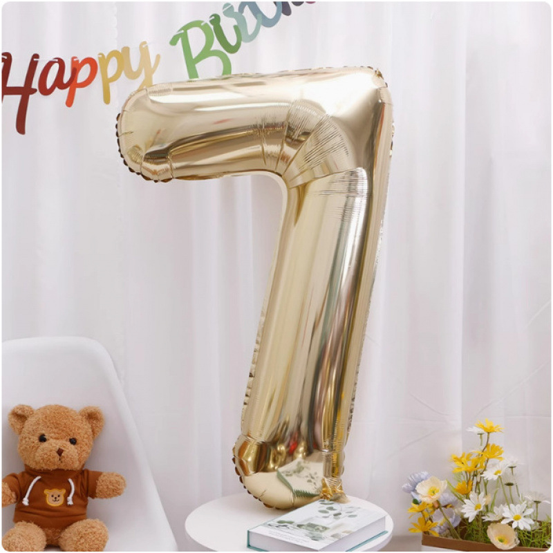 40inch アルミフィルムデジタルバルーン ベビーブルーピンク 女の子の誕生日シーンの装飾 ベビー123歳の誕生日の装飾|undefined