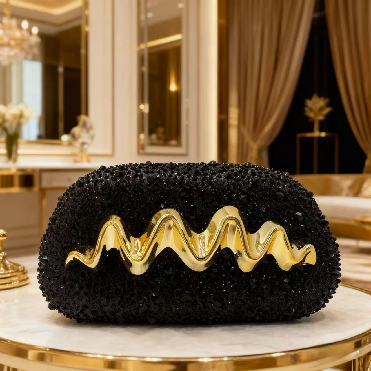 Europa y los Estados Unidos nuevos paquetes de cena de damas un hombro inclinado tramo completo taladro bolsas de mano muñeca especial lujosa bolsa de cena acrílica