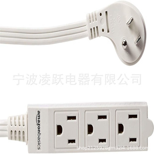 Amazon Basics Rectangular Indoor Extension Cord Power Strip, 3 Prongs, Flat Plug