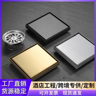 Middle East Cross-Border 304 Stainless Steel Invisible Floor Drain Hidden Shower Room Bathroom Sewer Deodorant Floor Drain