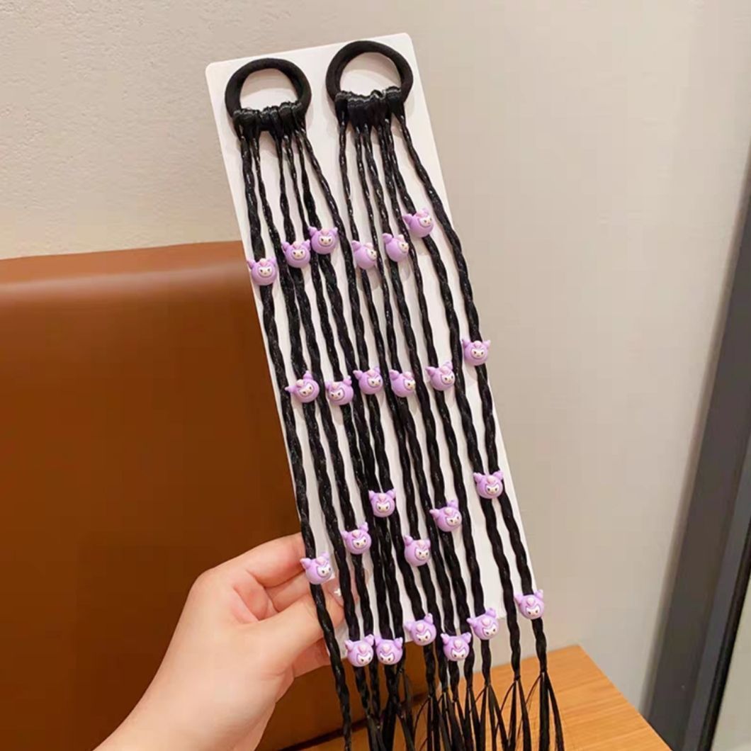 Princesa de nieve para niños peluca trenzada anillo de cabello de cola de caballo alta trenzada cabello de boxeo dulce y fresco trenzado