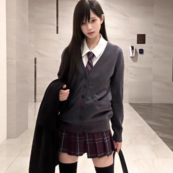 School-Style Floral Sweater Cardigan Original Jk Authentic Knit Jacket College Style Jk Uniform Top Versatile for Women