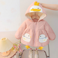 女童加绒棉服外套秋冬季新款洋气婴幼儿童冬装女宝宝棉衣小童外套