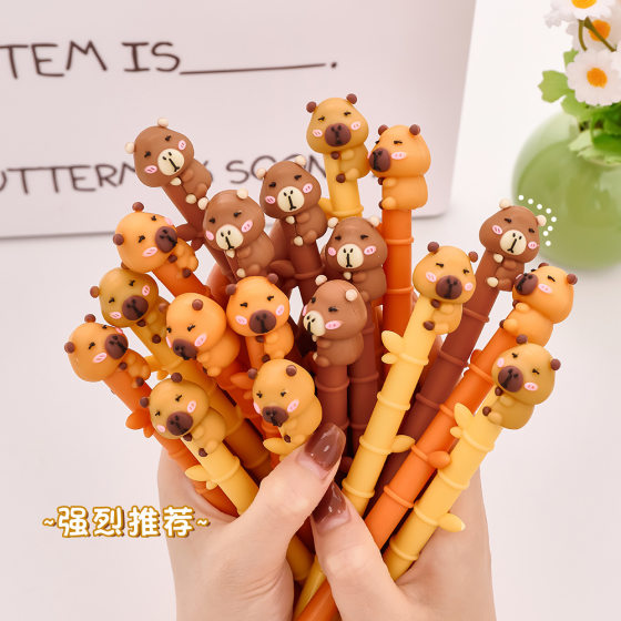 Carto Kappi Bala Gel Pen Student High Color Value Test Brush Pen Cute Bamboo Black Sign Pen