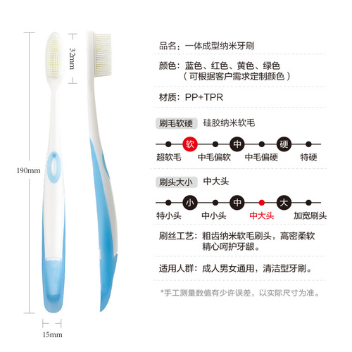 Tuke Nano Toothbrush Silicone Adult Soft-Bristled Toothbrush Individually Packaged To Clean Oral Manufacturers Wholesale Street Stalls Department Store