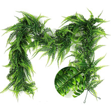 跨境人造桉树叶 180cm尤加利藤条婚礼拱门装饰缠绕绿植波斯草藤条
