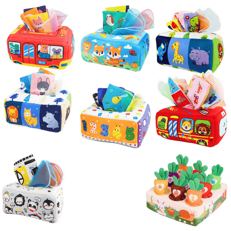 1 個送料無料ベビーティッシュボックスティッシュおもちゃ幼児ティッシュゲーム早期教育運動布本のおもちゃ|undefined