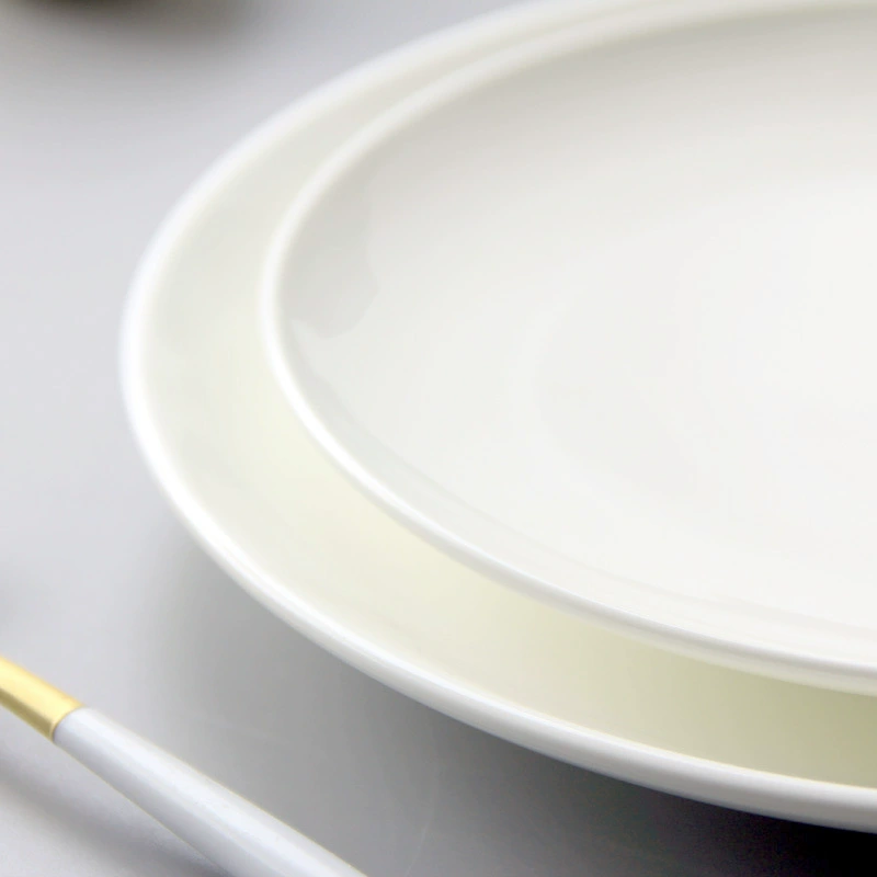 White ceramic dinner plate, custom-made