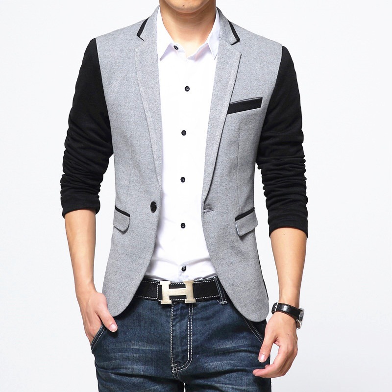 Estilo coreano otoño moda nuevo traje chaqueta juvenil de los hombres slim fit un botón casual solo traje chaqueta de los hombres